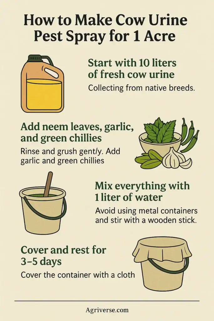 Organic pesticide making process using cow urine