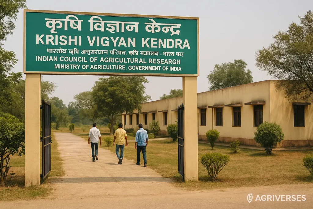 Best Organic Farming Institute in India (2025) Revealed 2 Organic farming trainees outside a government training center in rural India