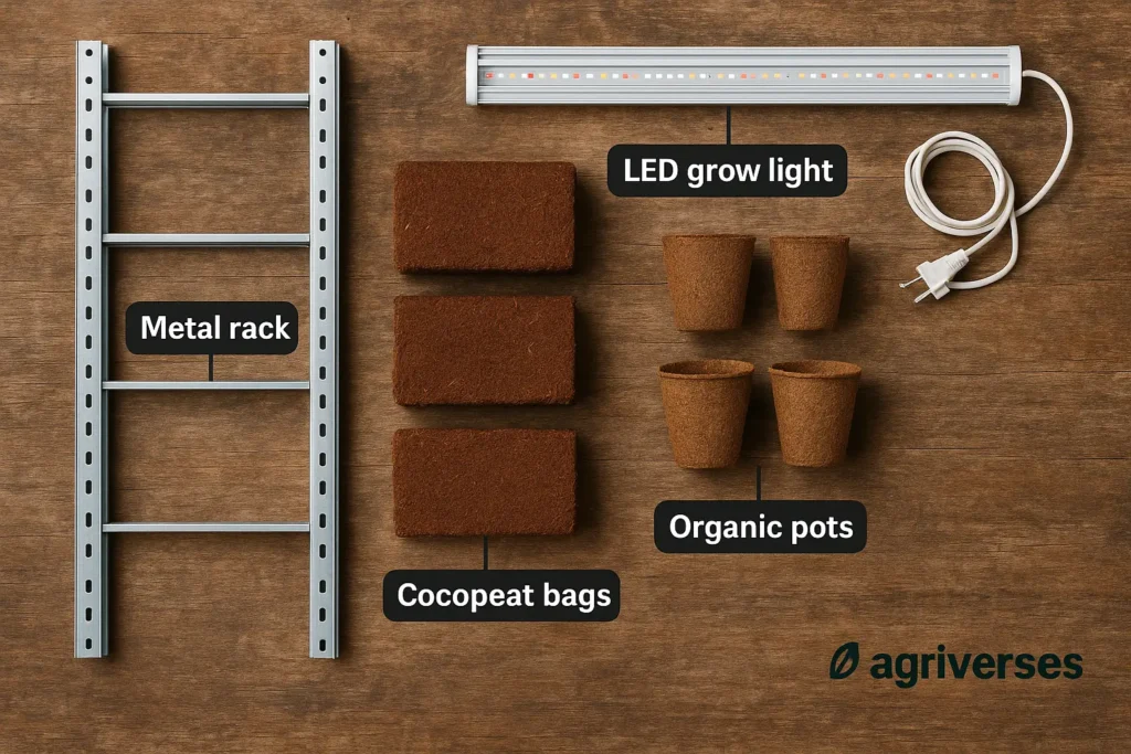 Beginner’s Guide to Vertical Farming at Home in 2025 4 Essential tools for setting up a home vertical farming system.
